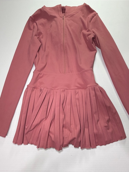 Gold Hinge Dresses & Skirts - Gold Hinge Pink Pleated Skater Mini Dress Long Sleeve Sample NWOT